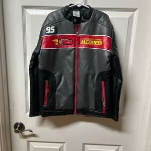 NWOT size 8/10 Disney Cars‎ Lightening McQueen Jacket 95 patchwork black and red